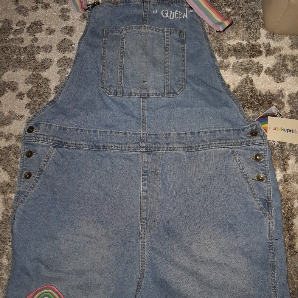 Takepride Women's Denim Jumpsuit/Overalls Shorts Size L